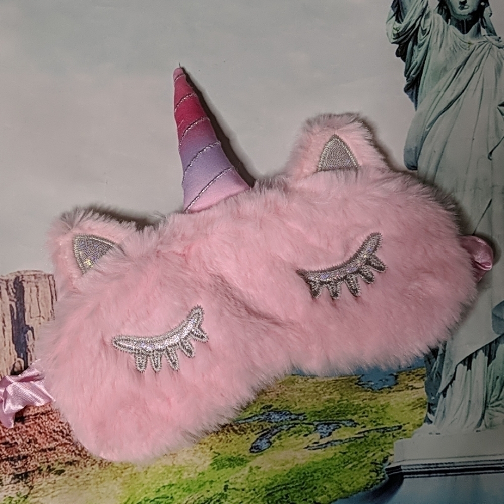 Pink unicorn sleeping eye mask